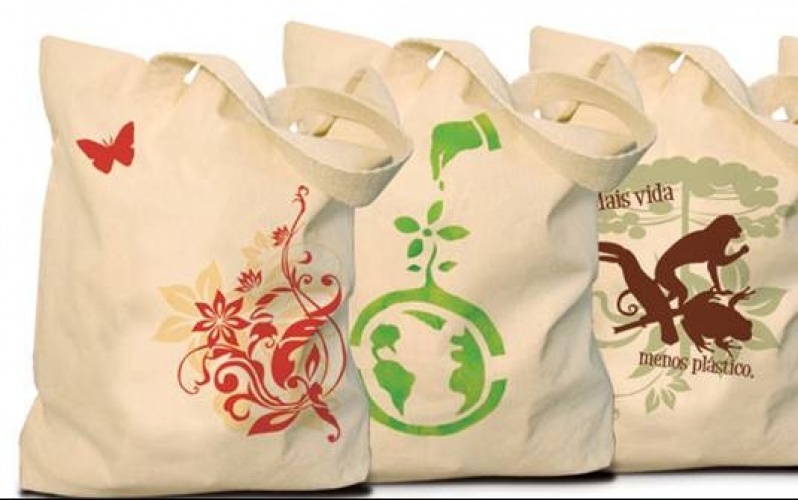 Sacolas Ecobags para Eventos Promocionais Mandaqui - Ecobag de Algodão Cru